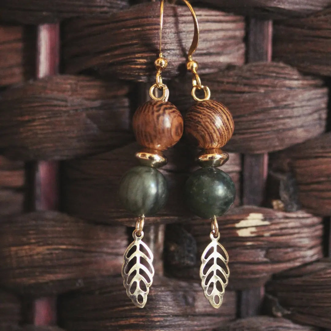 Orecchini Pakal con foglia