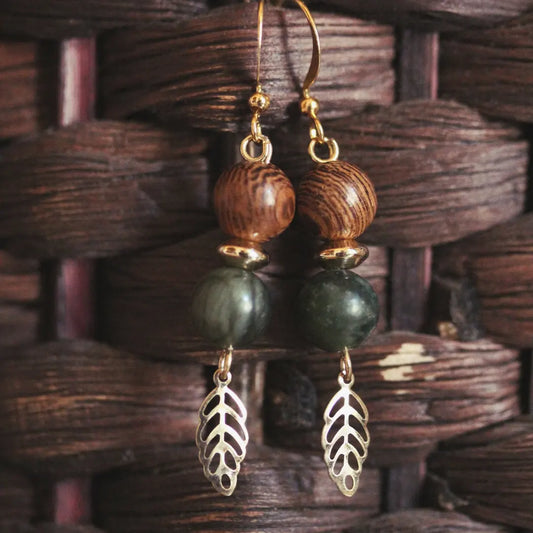 Orecchini Pakal con foglia