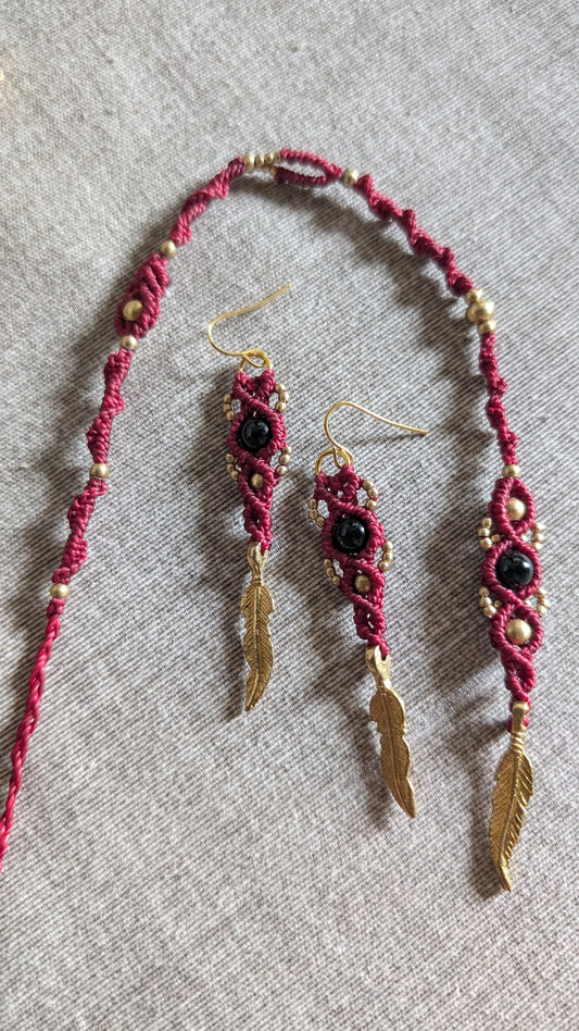 Set treccina e orecchini "Alishia e Arundhati"